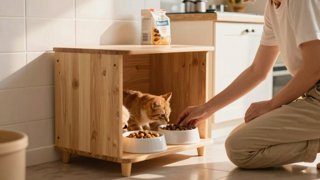 best cat feeding station cabinet