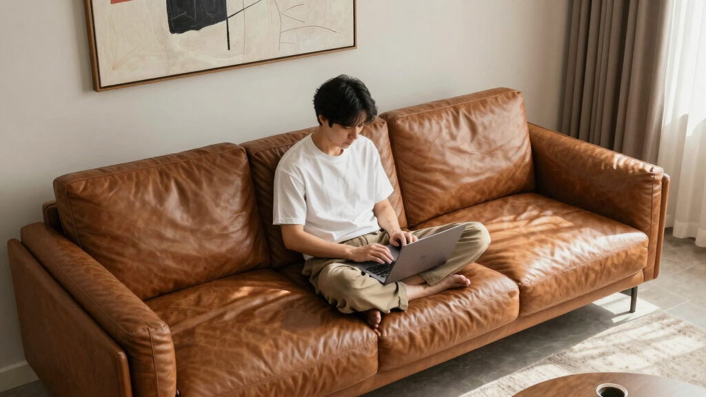 best apartment size leather sofa