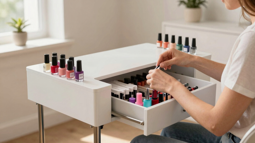 best portable manicure table with storage