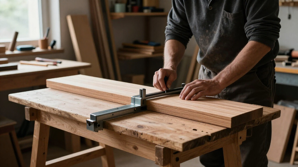 assembly table with clamping system for a small shop