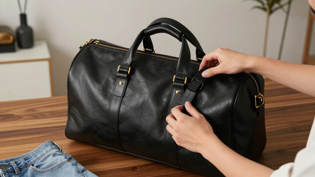 premium leather duffle bags for weekend trips