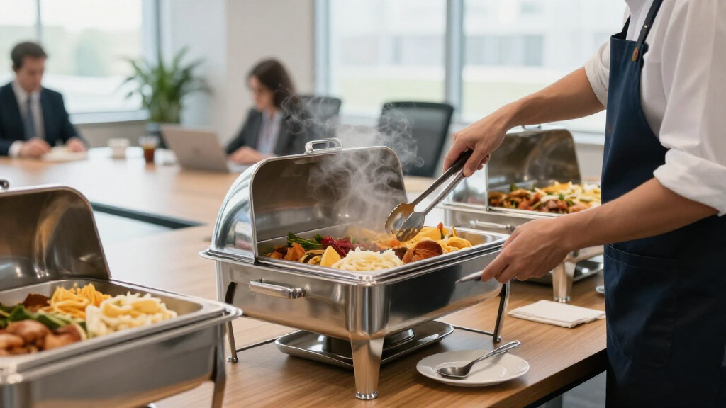 commercial chafing dish set for office breakfast and events