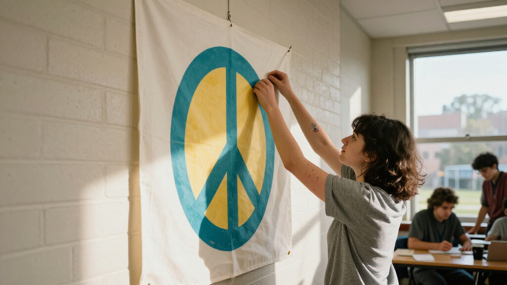 1960s peace sign wall art