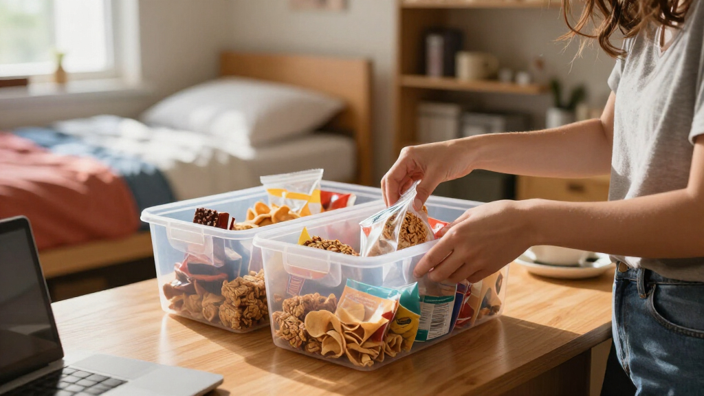 dorm room snack organizers