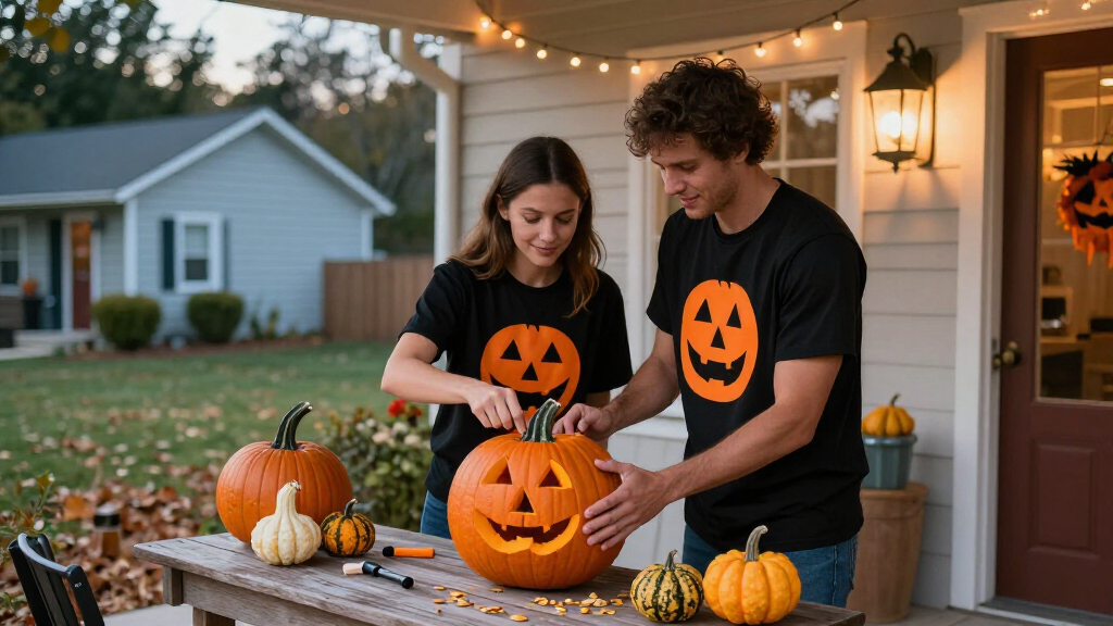 couples matching Halloween shirts
