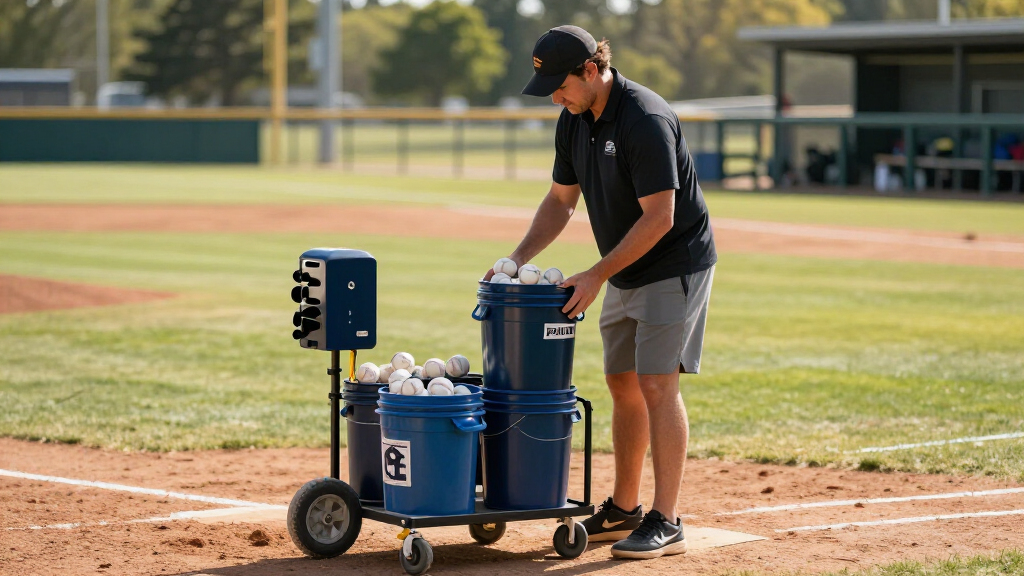 pitching machine ball buckets and carriers heavy duty
