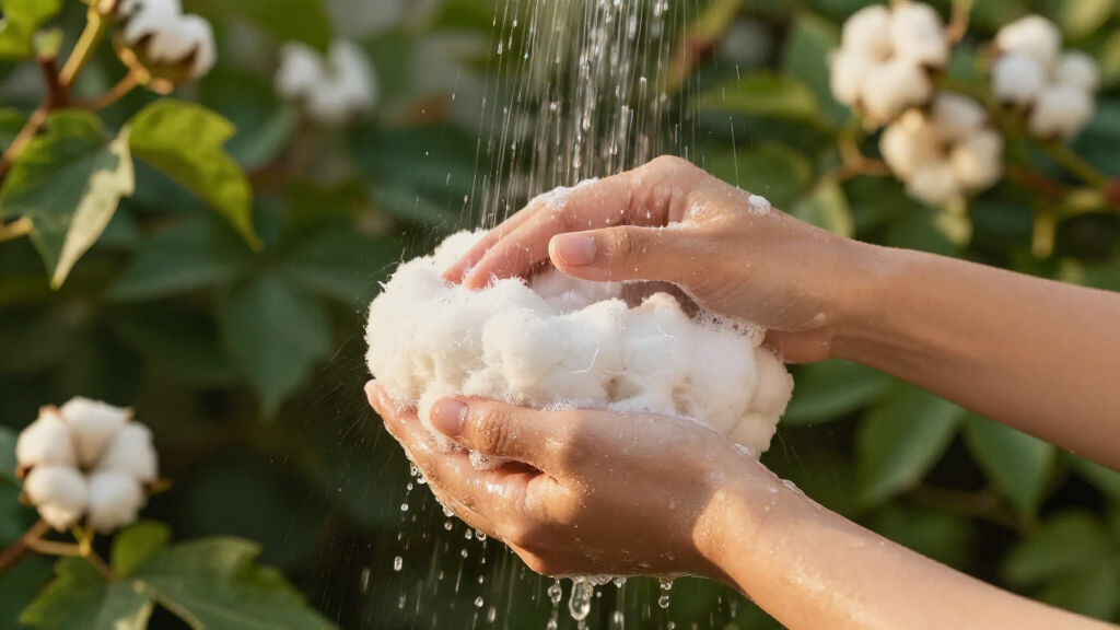 organic cotton shower pouf