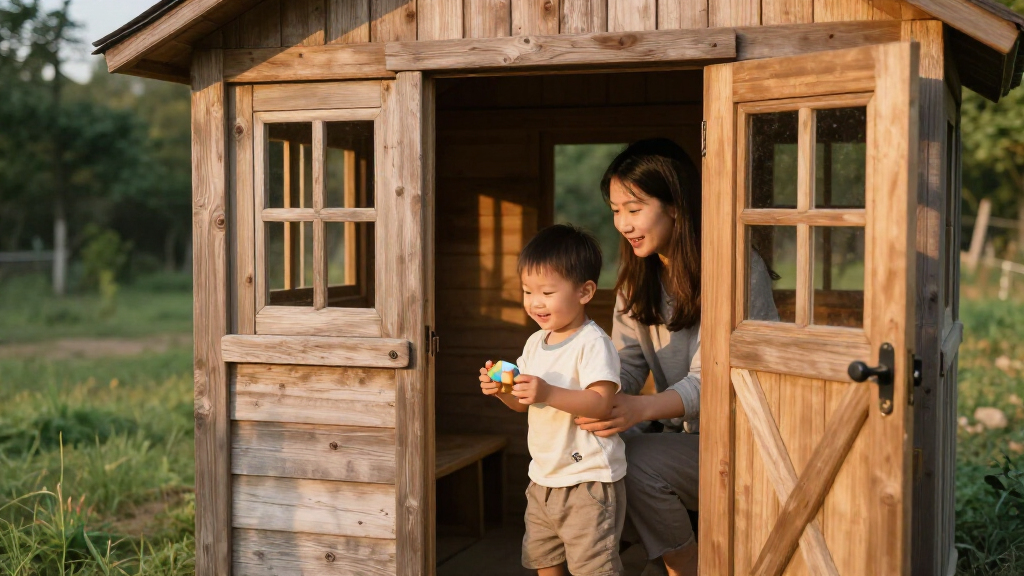 wooden outdoor playhouse