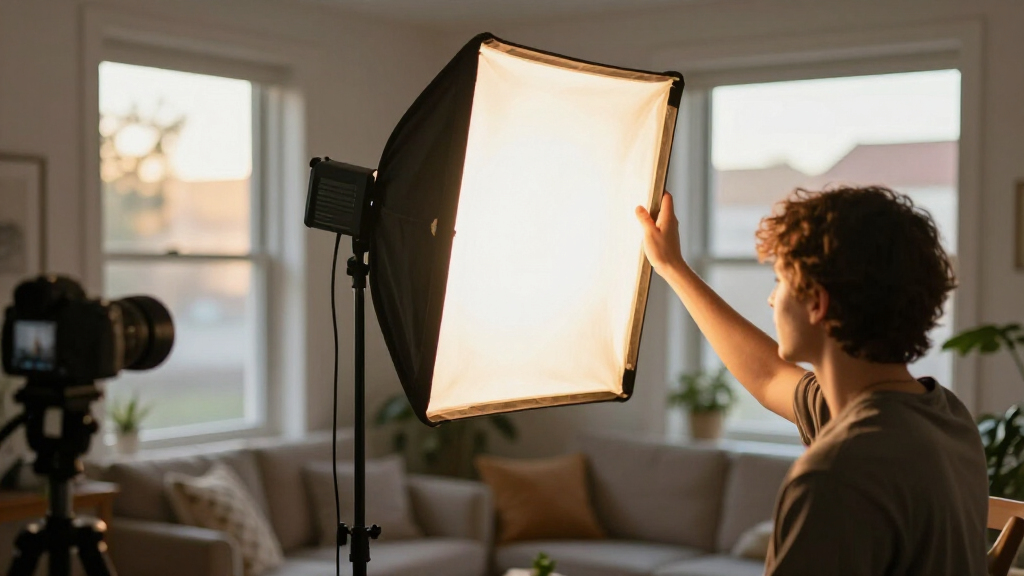 led video lights with softbox