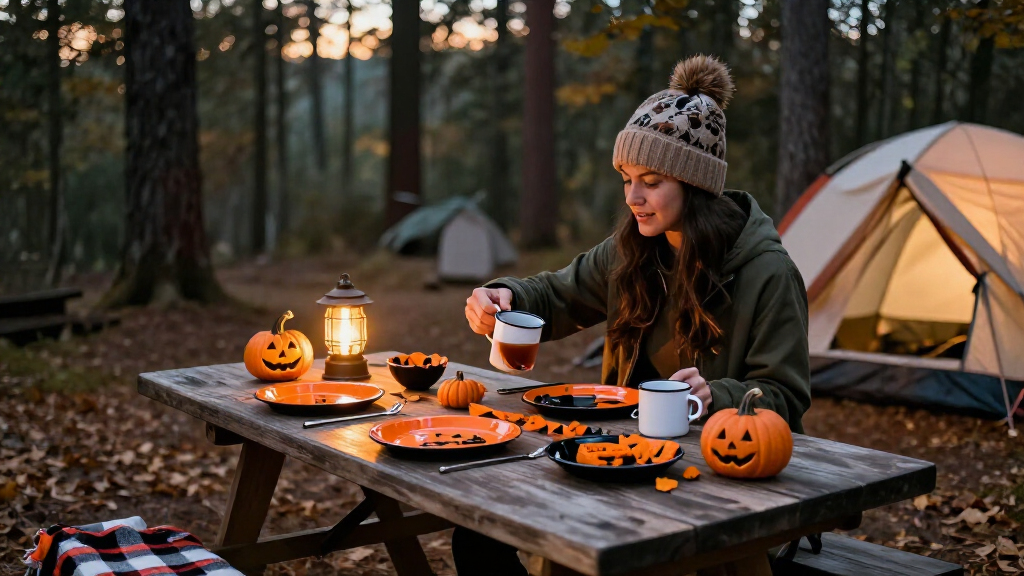 Halloween camping tableware
