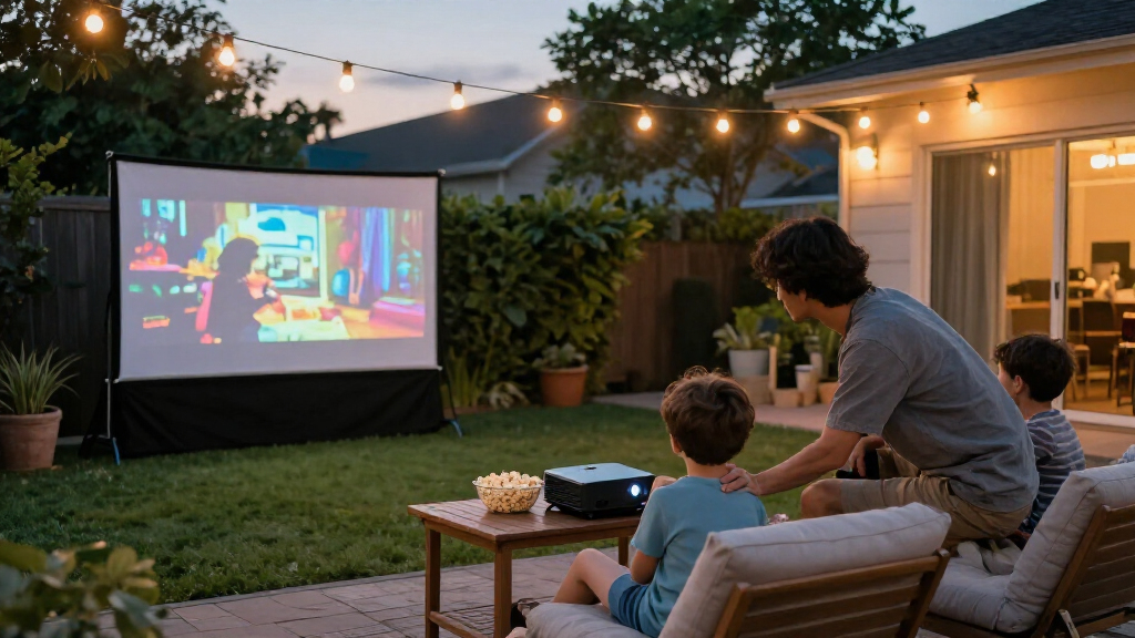 projector screens for backyard movie nights