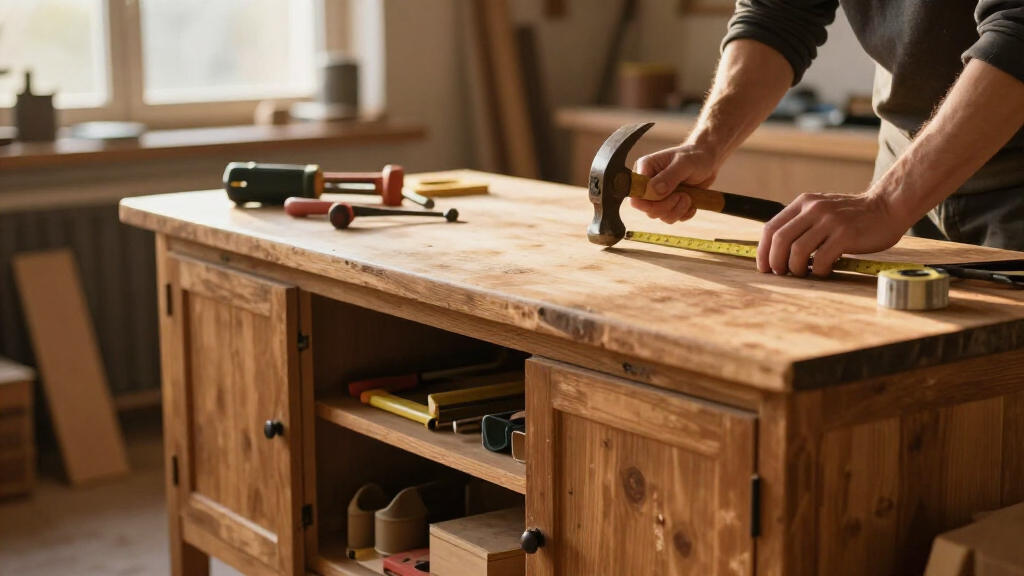 craft table with storage cabinets