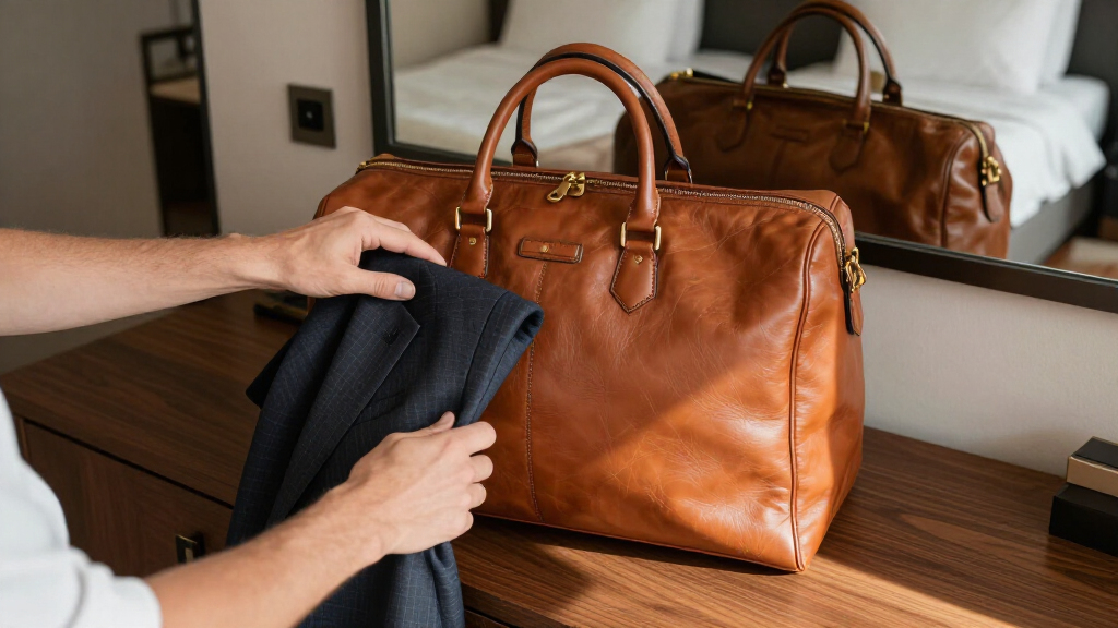 italian leather weekender bags for business trips