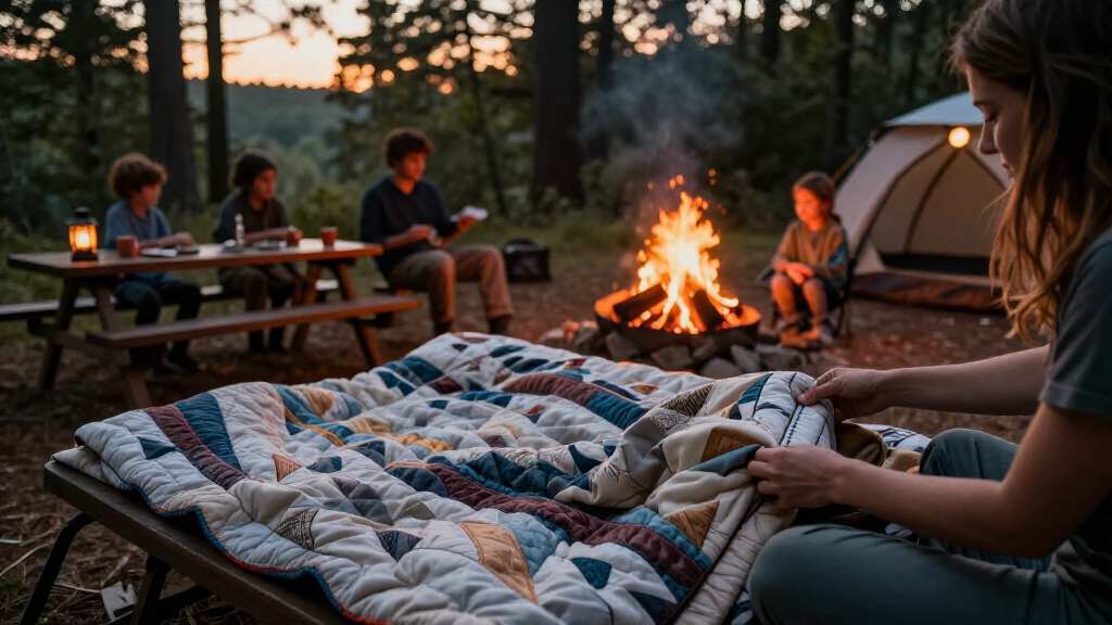best camping quilt premium for full-time travel on family road trips