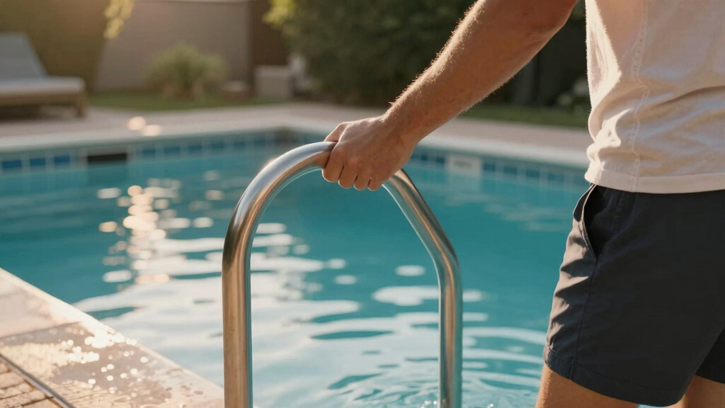 best inground pool handrail