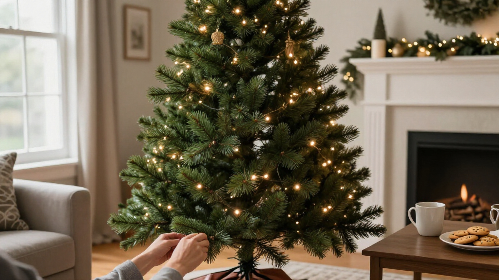 prelit christmas trees realistic pe needles