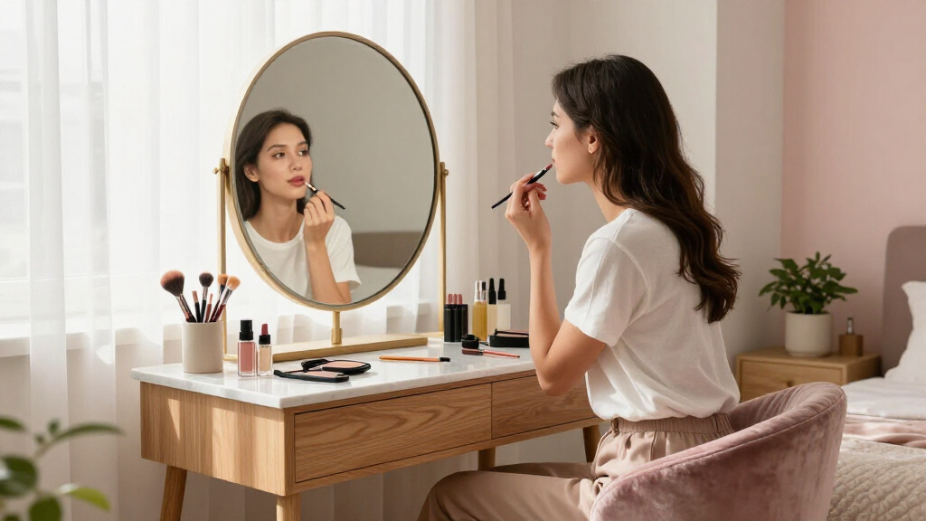 makeup vanity set with stool