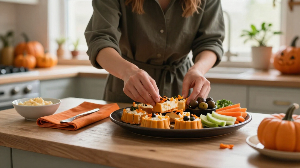 Halloween appetizer serving platters