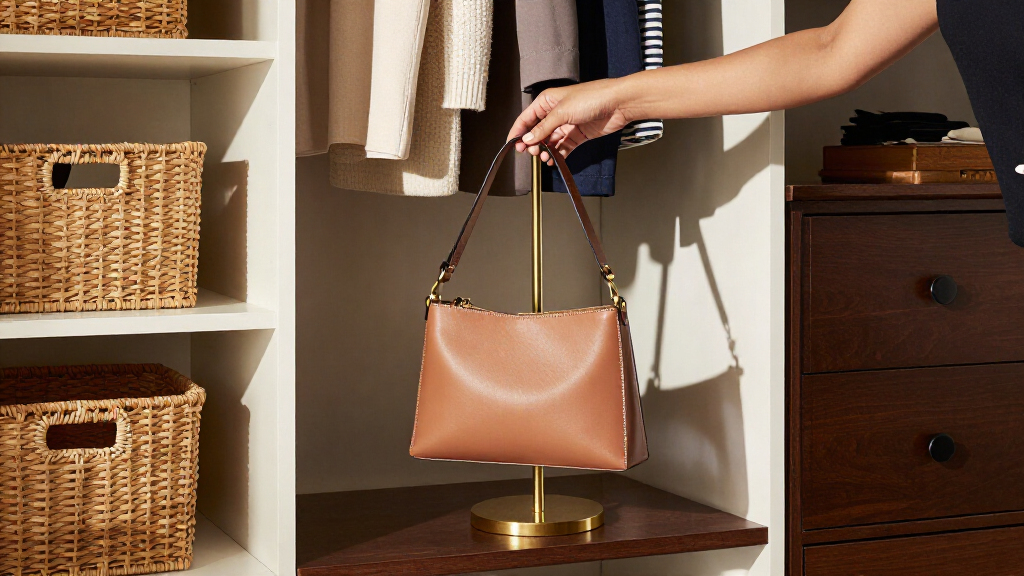 rotating handbag display stands for closets