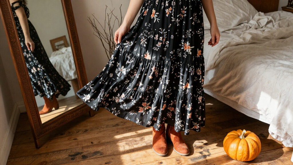 Halloween boho maxi dresses for women