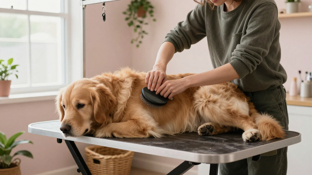 best premium dog grooming table with basket