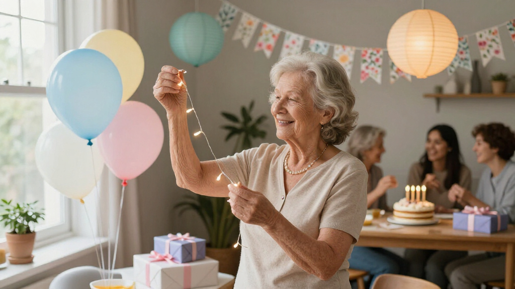 elderly birthday party decorations