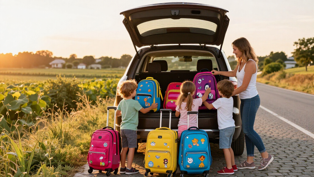 kids luggage set for europe family trips