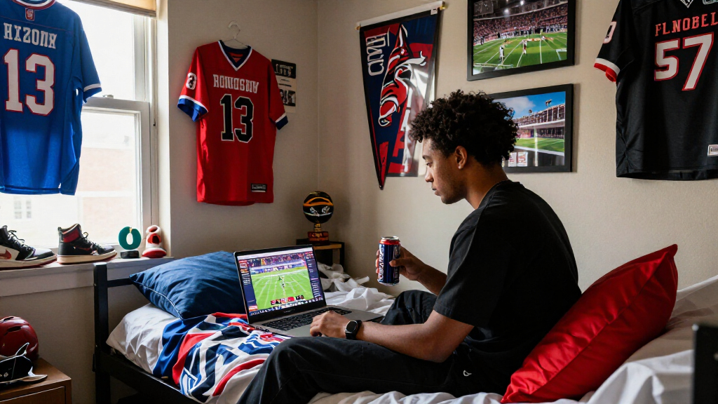 sports fan dorm room decor
