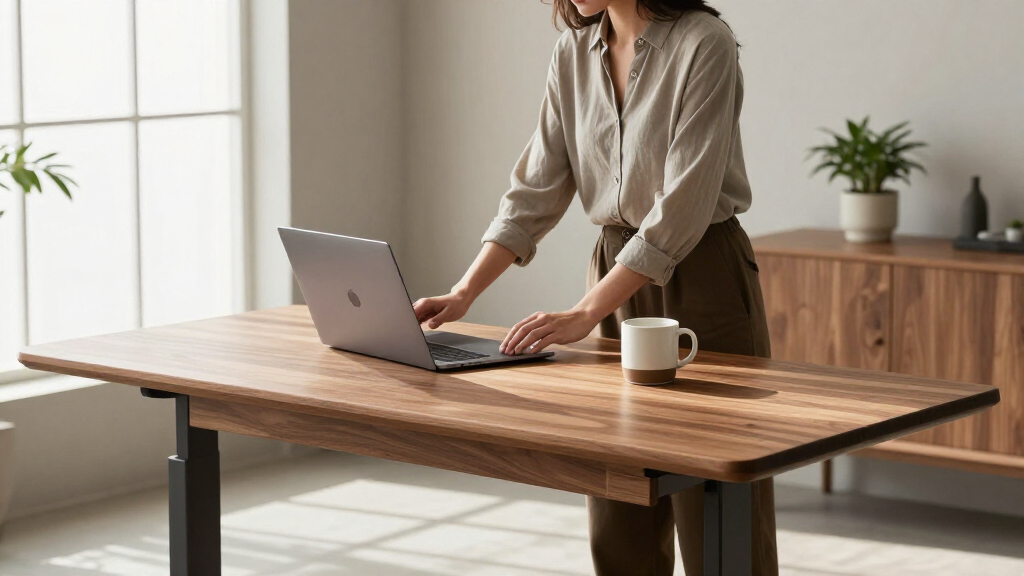 best executive standing desk solid wood