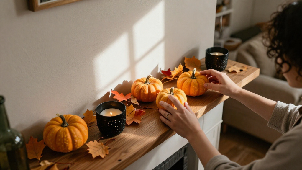 Halloween mantel decorations