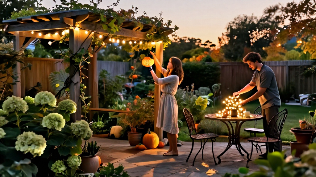 Halloween garden party lights