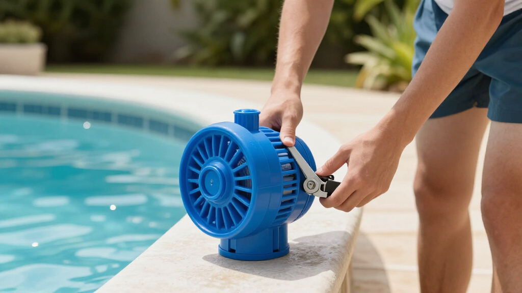 de pool filter with easy access clamp