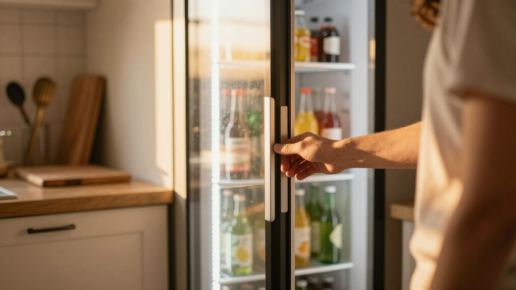 beverage refrigerator glass door