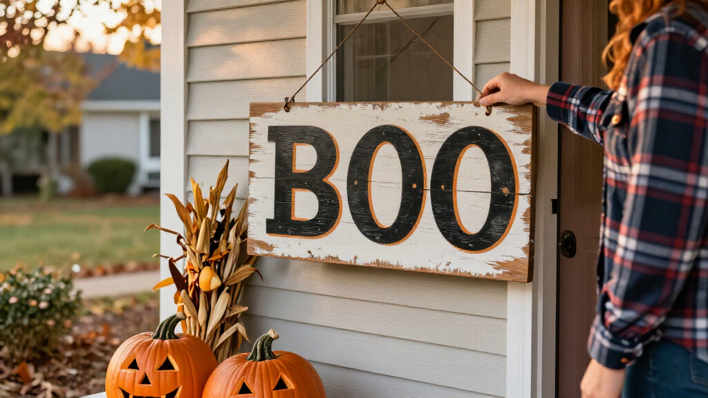 Halloween wooden porch signs