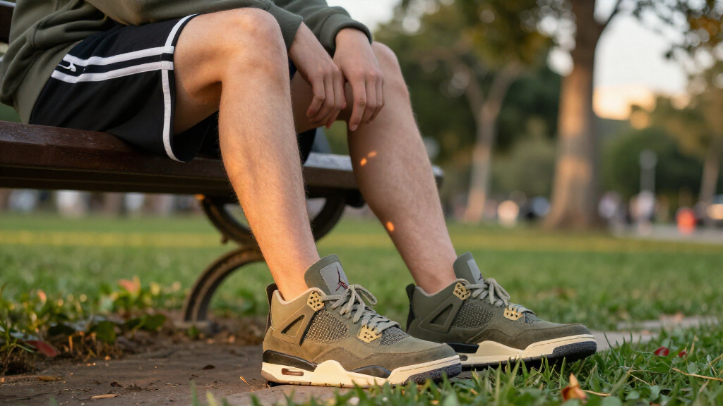 best army-toned Air Jordan sneakers