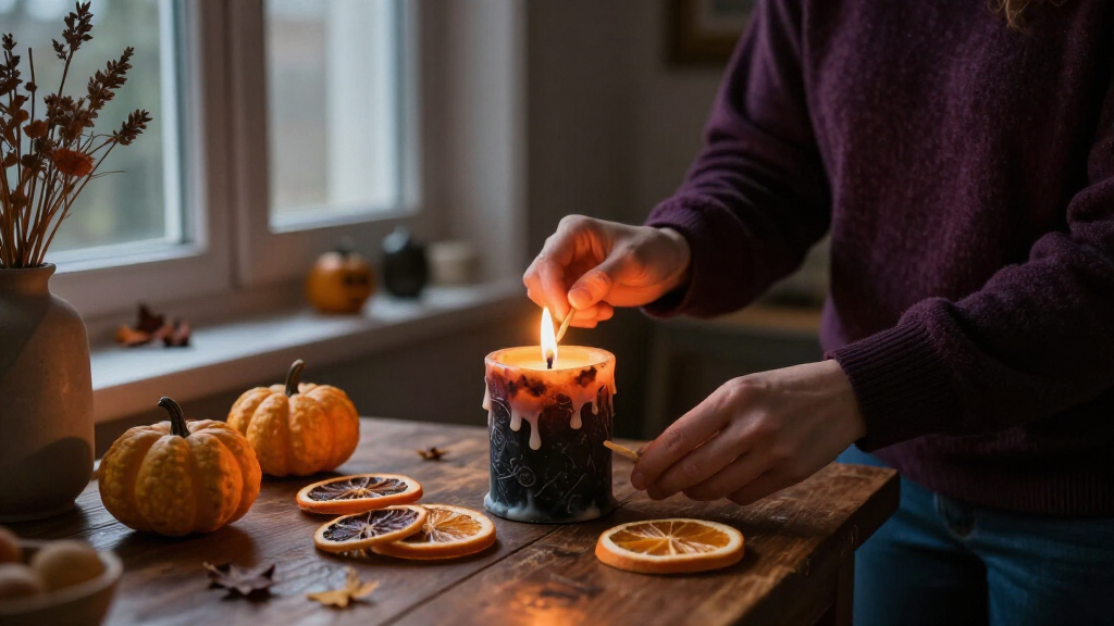 witchy halloween candles