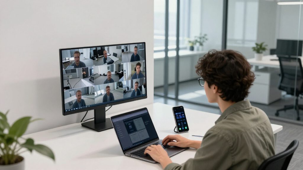 Office surveillance system with remote access