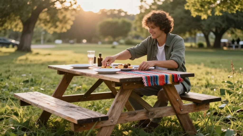 foldable picnic table boho