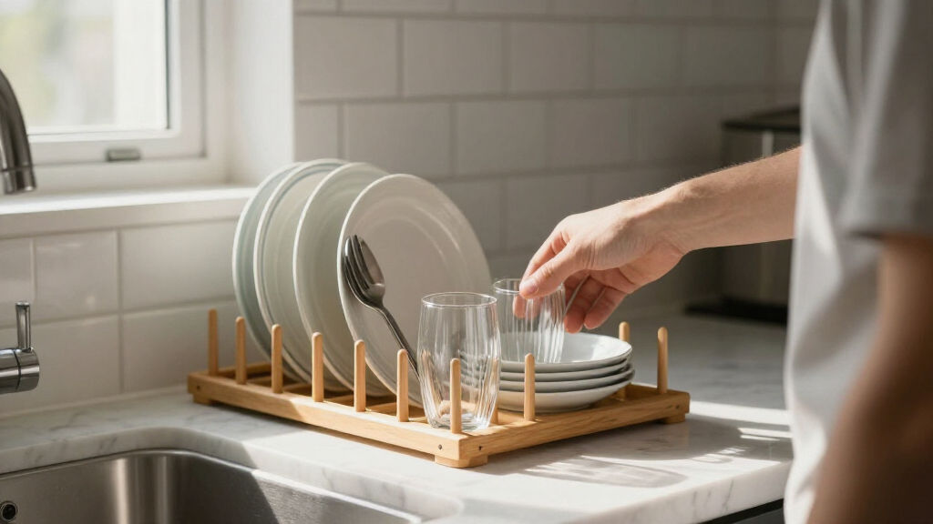 over the sink dish drying rack