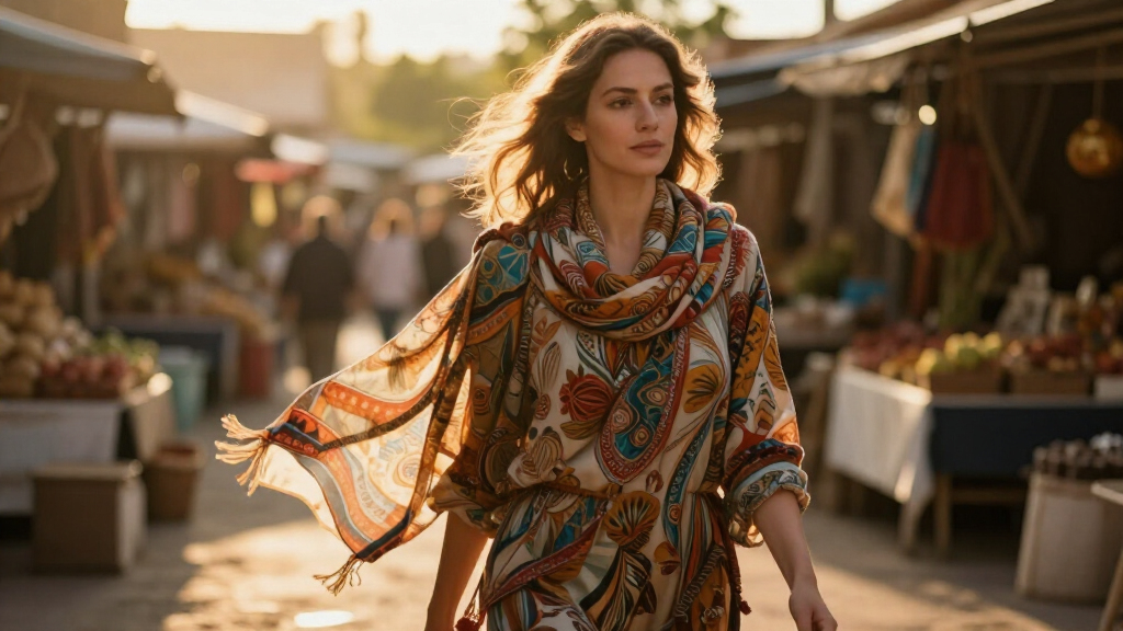 boho printed scarves