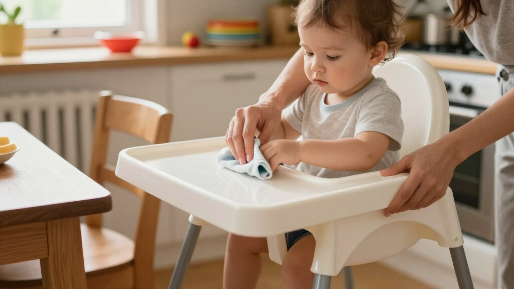 high chair for easy wipe cleaning