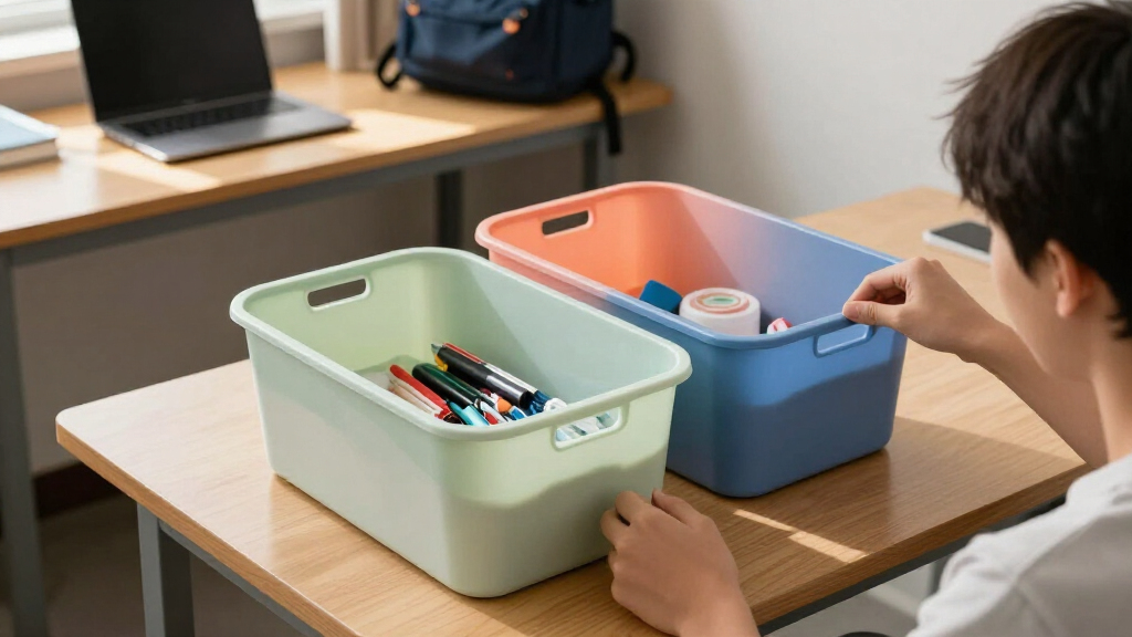 student organizational storage bins