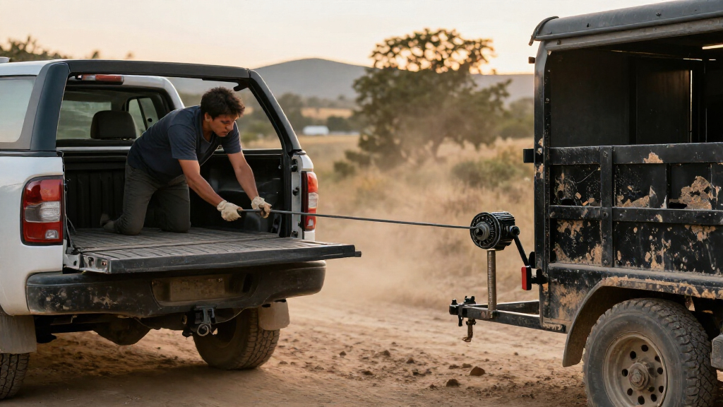 truck bed hitch mounted winches