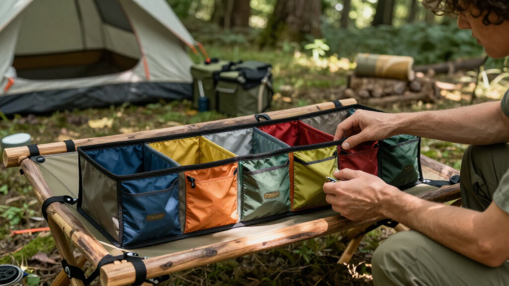 best cot side organizers for camp storage