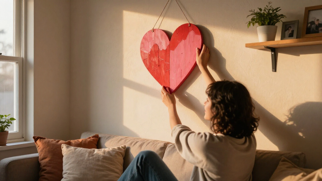 heart-shaped wall art decor
