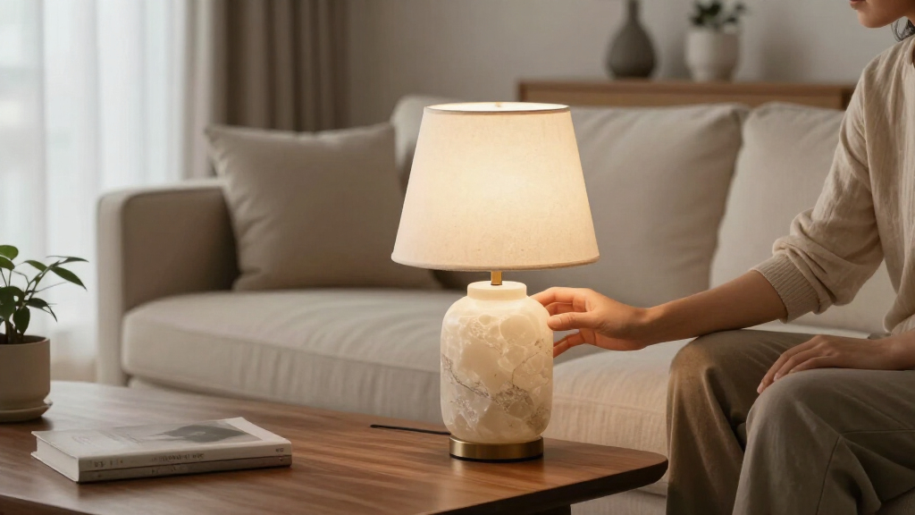 best travertine-look table lamps