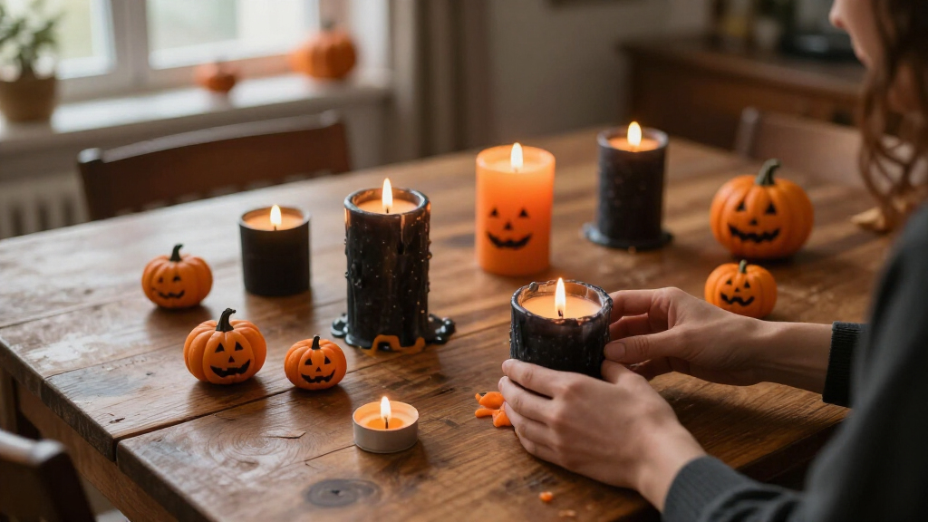 spooky Halloween candles