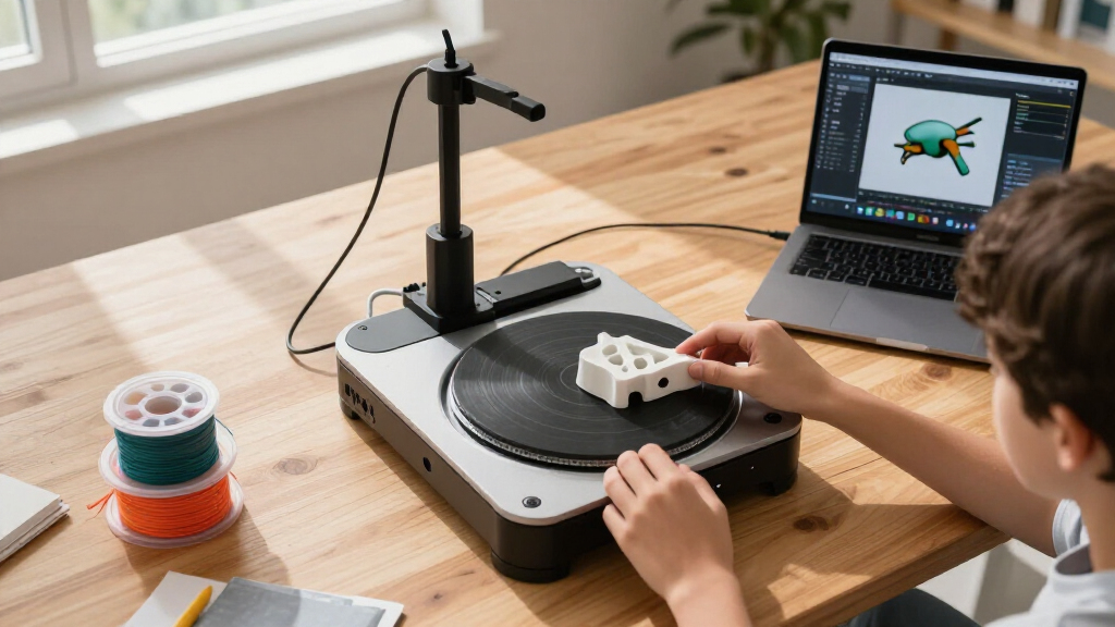 professional desktop 3d scanner turntable kit for school makerspaces
