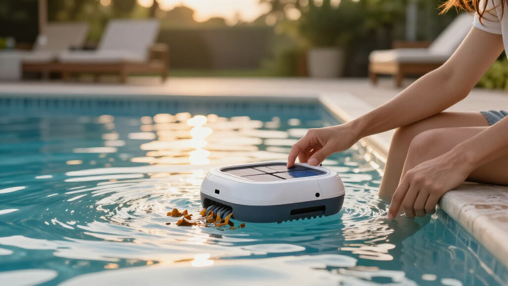 best pool skimmer robot solar powered