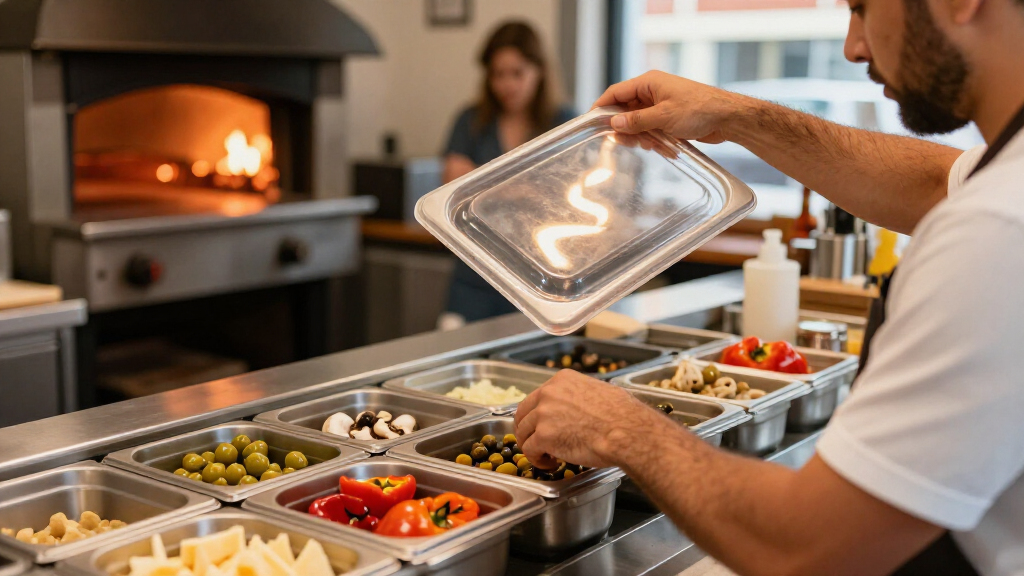 topping containers with lids for pizza bars